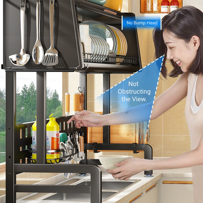 Retractable Hole Plate Kitchen Countertop Dish Drain Rack Multifunctional - Trendy Treasures