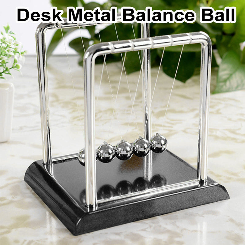 Newtons Cradle Steel Balance Ball Physics Science Pendulum Early Development Educational Desktop Toy Gift Office DecorationNewtons Cradle Pendulum Balance Ball Perpetual Motion Physics Decor Gift - Trendy Treasures