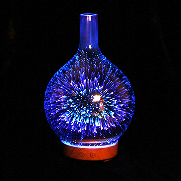 3D Glass Aroma Diffuser Colorful Lamp Humidifier Night Light - Trendy Treasures