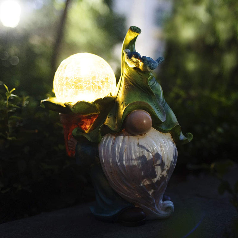 Meditation Dwarf Statue American Country Solar Luminous Dwarf Fairy Ornaments Garden Lawn Decoration - Trendy Treasures