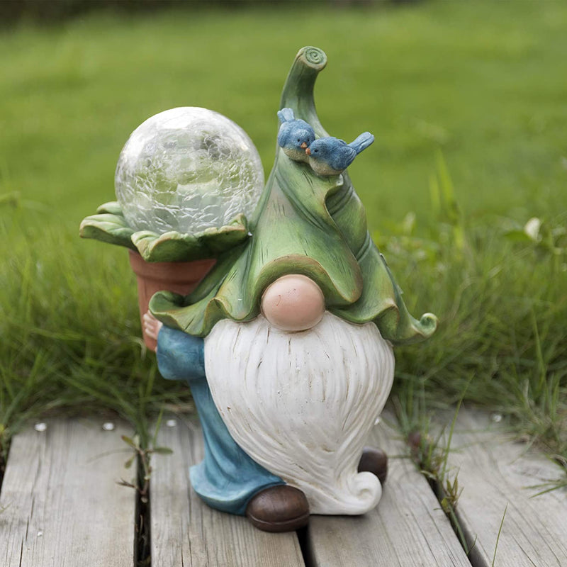 Meditation Dwarf Statue American Country Solar Luminous Dwarf Fairy Ornaments Garden Lawn Decoration - Trendy Treasures