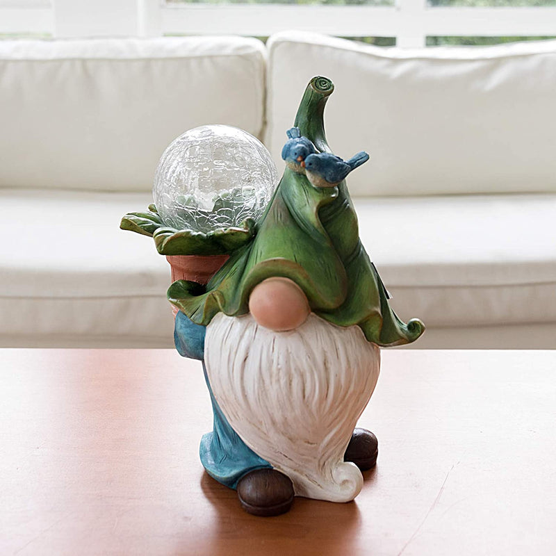 Meditation Dwarf Statue American Country Solar Luminous Dwarf Fairy Ornaments Garden Lawn Decoration - Trendy Treasures