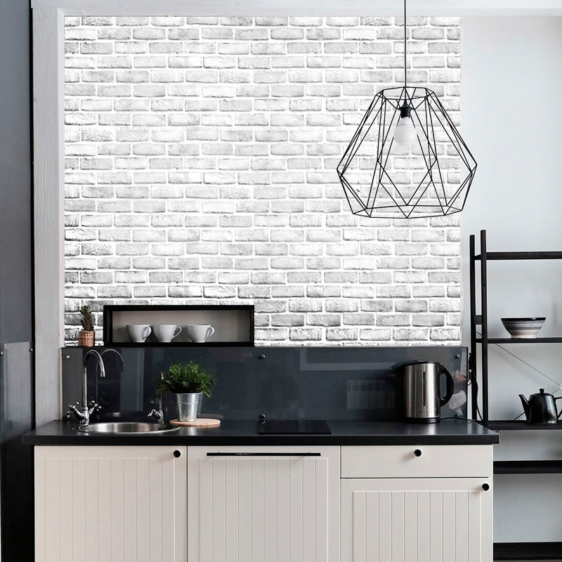 Simulation Brick Pattern WhiteBrick Wall Paper Sticker - Trendy Treasures