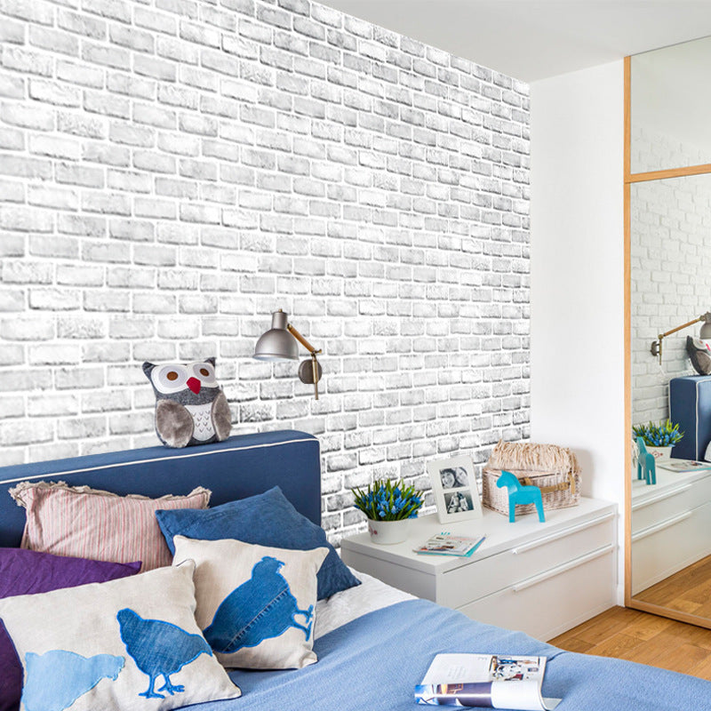 Simulation Brick Pattern WhiteBrick Wall Paper Sticker - Trendy Treasures