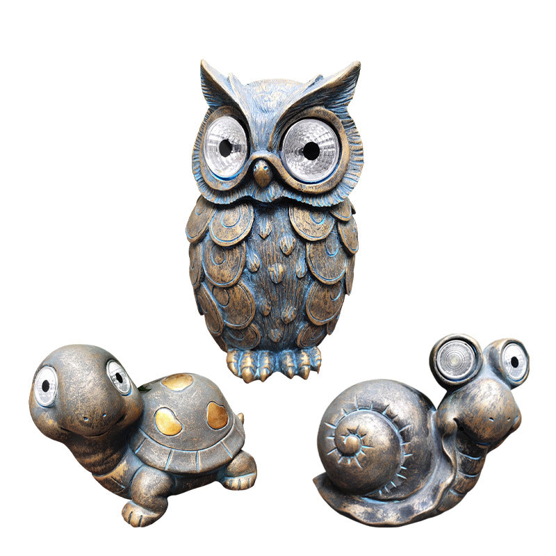 Solar Light Outdoor Garden Owl Decoration Tortoise Snail LED Decoration - Trendy Treasures