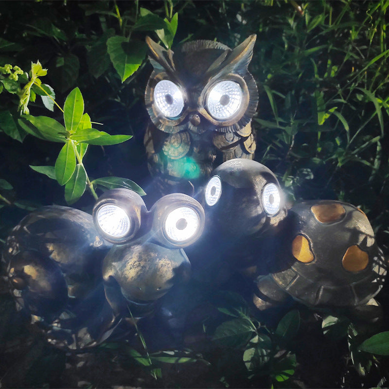 Solar Light Outdoor Garden Owl Decoration Tortoise Snail LED Decoration - Trendy Treasures