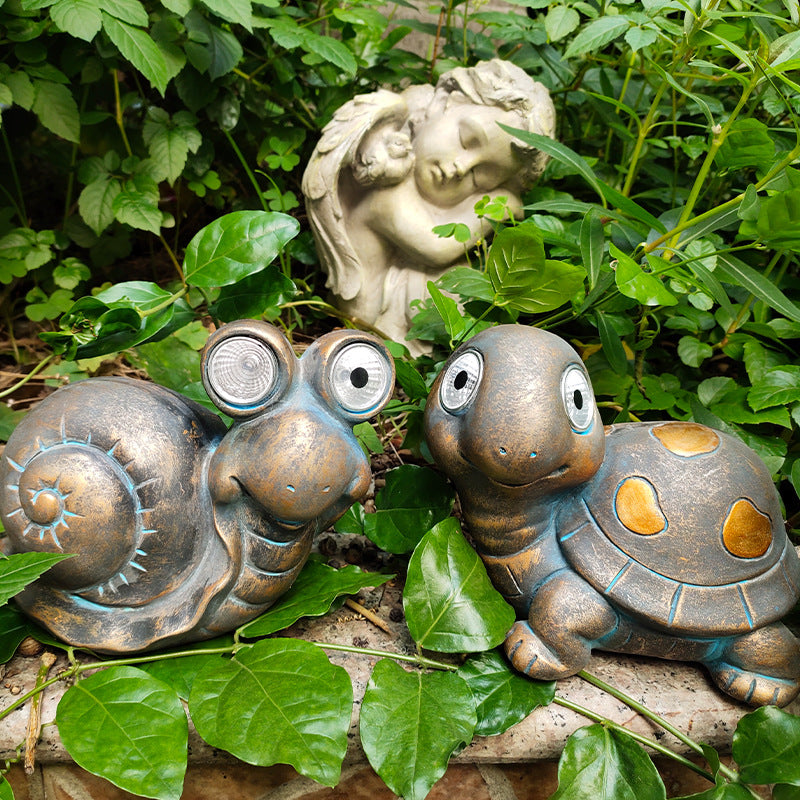 Solar Light Outdoor Garden Owl Decoration Tortoise Snail LED Decoration - Trendy Treasures