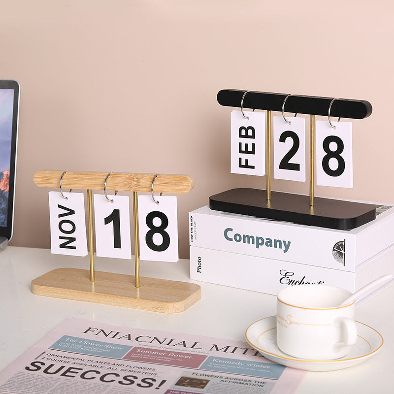 Modern Minimalist Wooden Calendar Flip Hanging Perpetual Calendar Bedroom Desk Ornaments - Trendy Treasures