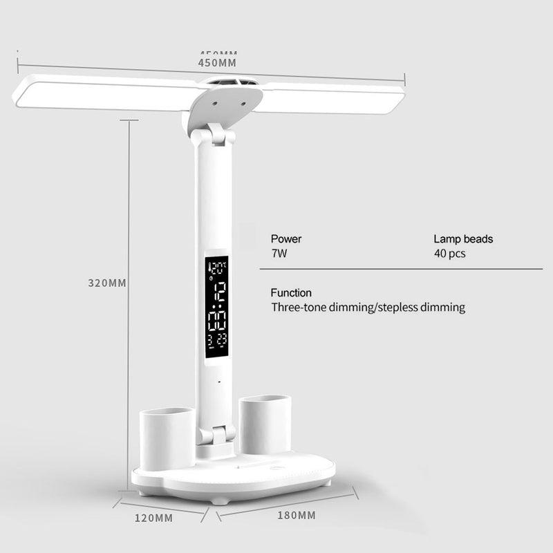 LED Desk Lamp,Multifunction Table Lamp With Calendar USB Touch Night Light With Pen Holder For Bedroom Reading Lamp - Trendy Treasures