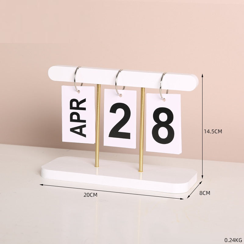 Modern Minimalist Wooden Calendar Flip Hanging Perpetual Calendar Bedroom Desk Ornaments - Trendy Treasures