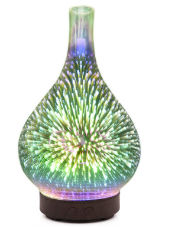 3D Glass Aroma Diffuser Colorful Lamp Humidifier Night Light - Trendy Treasures