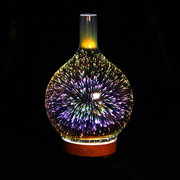 3D Glass Aroma Diffuser Colorful Lamp Humidifier Night Light - Trendy Treasures