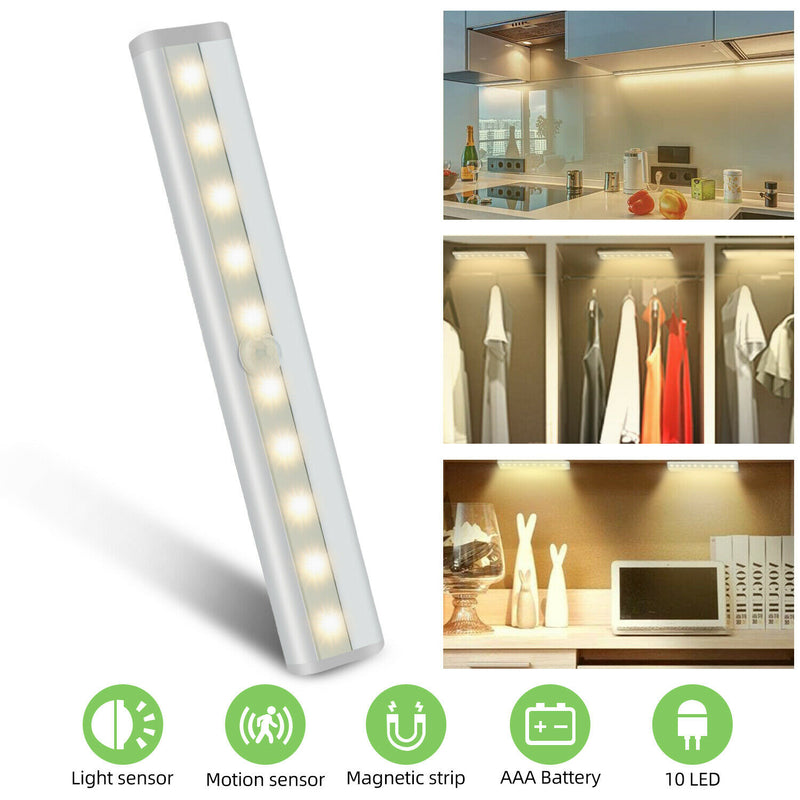 Wireless Motion Sensor Under Cabinet Closet LED Light Kitchen Counter Night Lamp - Trendy Treasures