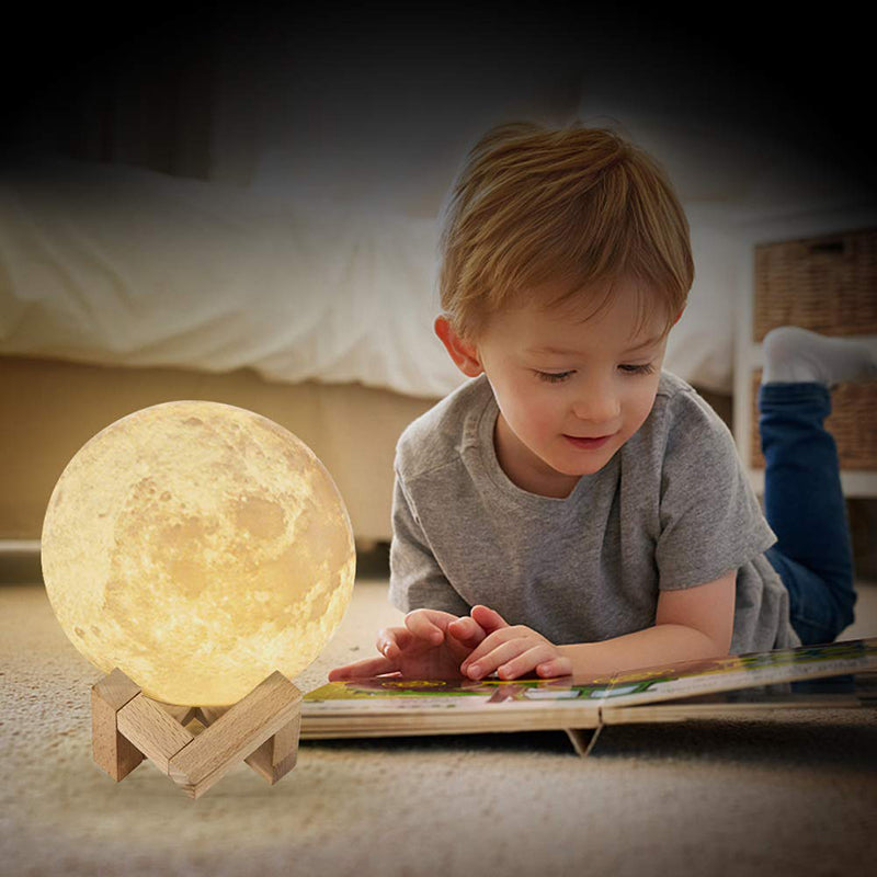 LED Night Lights Moon Lamp 3D Print Moonlight Timeable Dimmable Rechargeable Bedside Table Desk Lamp Children's Leds Night Light - Trendy Treasures