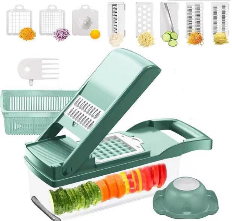 12 In 1 Manual Vegetable Chopper Kitchen Gadgets Food Chopper Onion Cutter Vegetable Slicer - Trendy Treasures