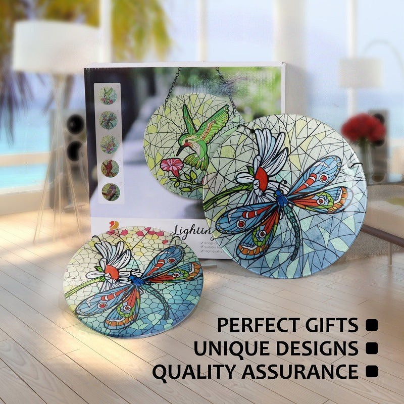 Dragonfly Glass Hanging Wall Decoration Garden - Trendy Treasures