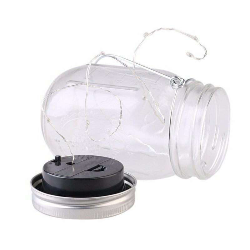 2X Solar Mason Jar Lid Insert Fairy String Light 20 LED Jar Include Garden Decor - Trendy Treasures