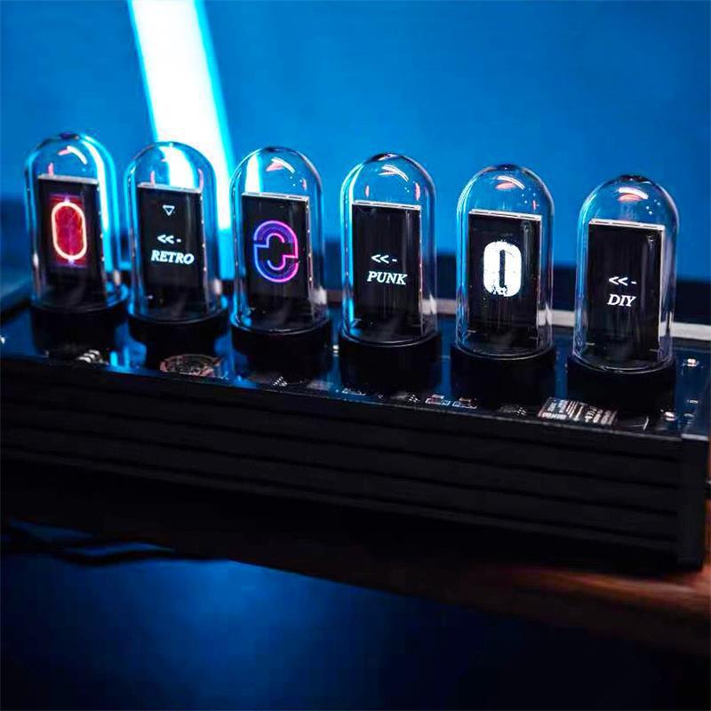 RGB Pseudo Glow Tube Desktop Creative Decoration Digital Clock - Trendy Treasures