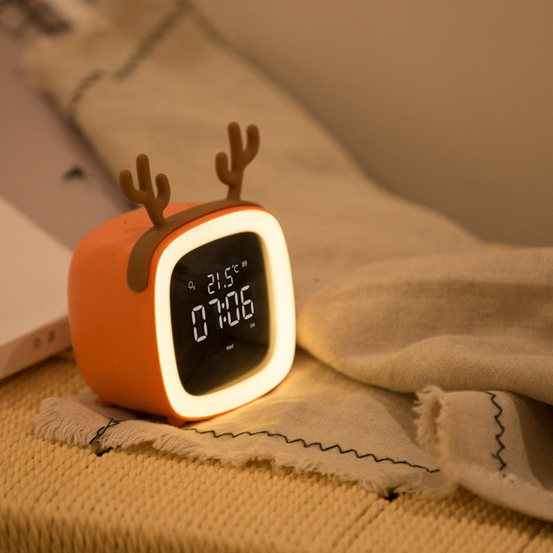 Rechargeable Alarm Clock Night Light Digital Electronic Clock With Temperature Display For Children Desk Clock - Trendy Treasures