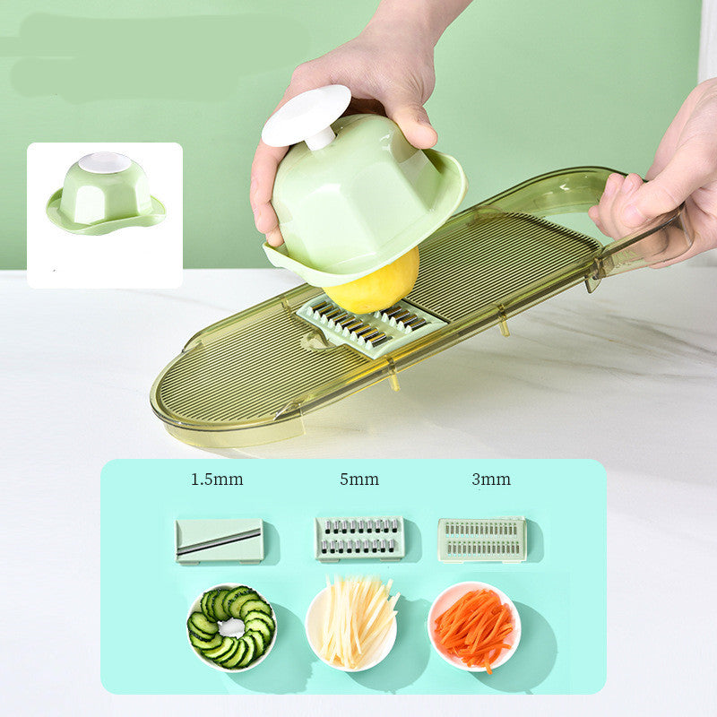 Multifunction Transparent Vegetable Cutter Steel Blade Potato Slicer Fruit Shred Dicing Blades Carrot Cheese Grater Chopper Kitchen Gadgets - Trendy Treasures