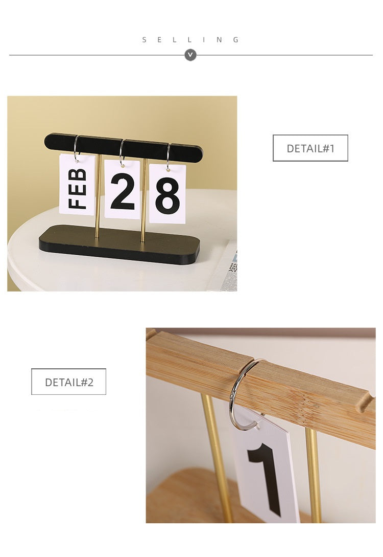 Modern Minimalist Wooden Calendar Flip Hanging Perpetual Calendar Bedroom Desk Ornaments - Trendy Treasures