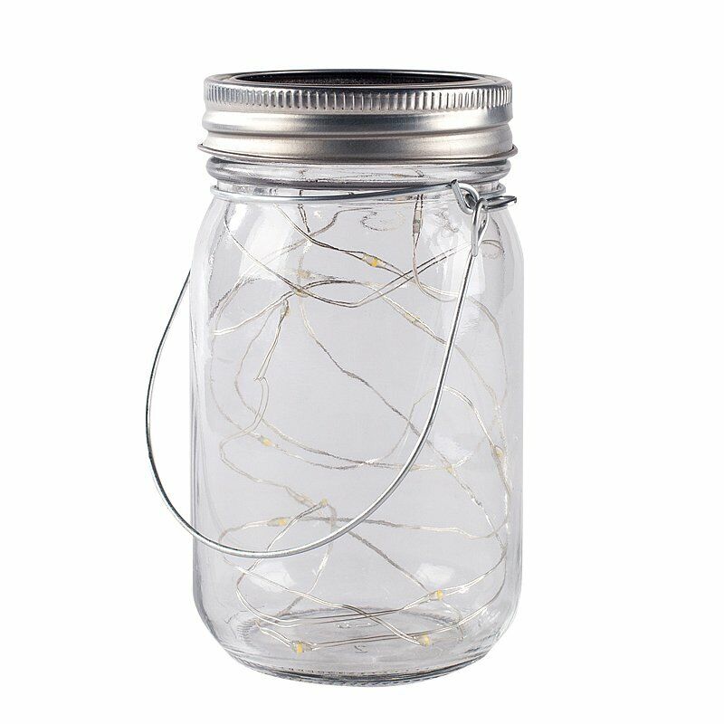 2X Solar Mason Jar Lid Insert Fairy String Light 20 LED Jar Include Garden Decor - Trendy Treasures