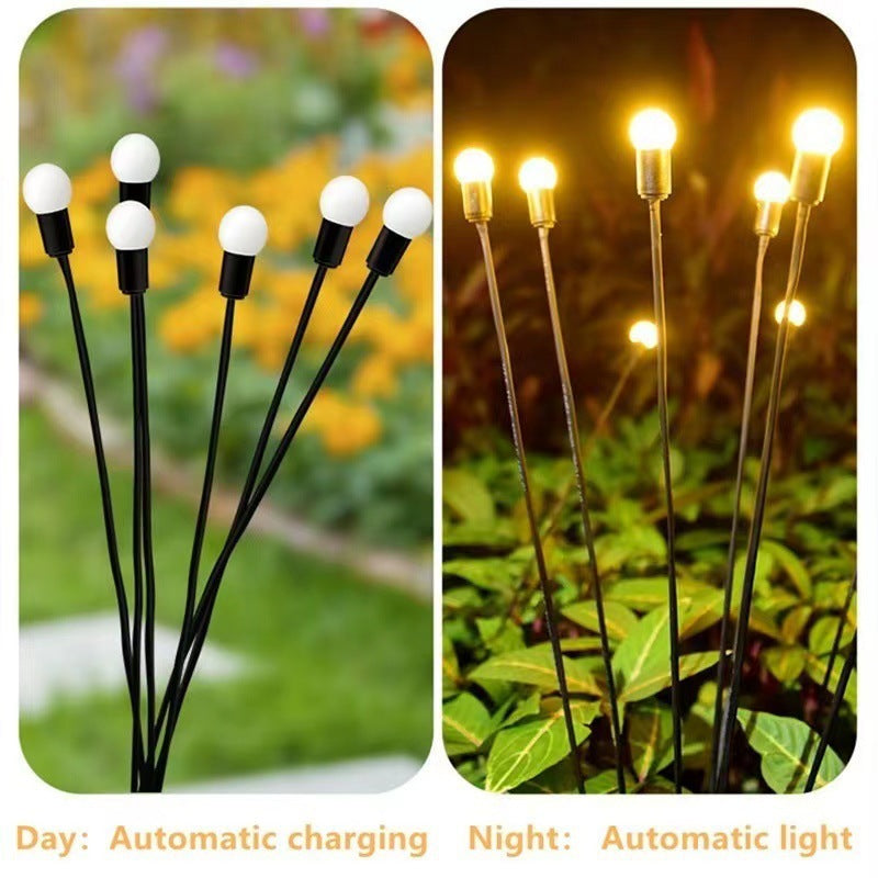 Dual-mode Outdoor Solar Pneumatic Courtyard Garden Atmosphere Lawn Breathing FireFly Ground Plug Lamp - Trendy Treasures