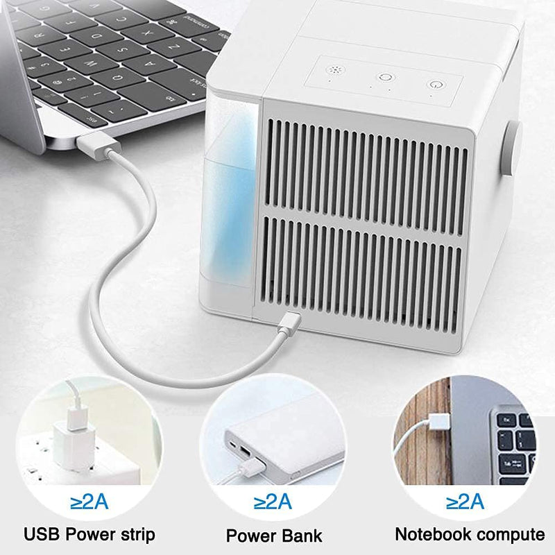 3 In 1 Portable Air Conditioners, Evaporative Air Cooler With USB Charging, Powerful, Quiet, Lightweight Mini Air Conditioner Portable For Room, Bedroom, Office, Kitchen - Trendy Treasures