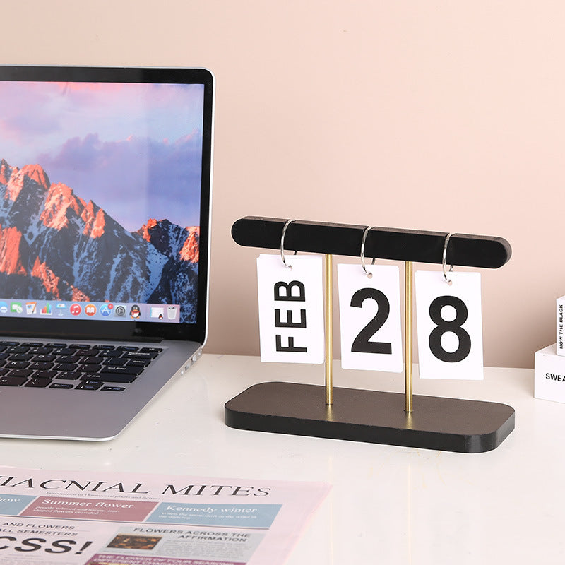 Modern Minimalist Wooden Calendar Flip Hanging Perpetual Calendar Bedroom Desk Ornaments - Trendy Treasures