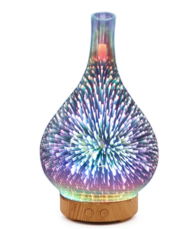 3D Glass Aroma Diffuser Colorful Lamp Humidifier Night Light - Trendy Treasures