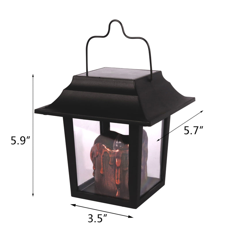 Retro Outdoor Decoration Electronic Hanging Lamp Garden Courtyard LED Portable Candle Solar Lanterns - Trendy Treasures