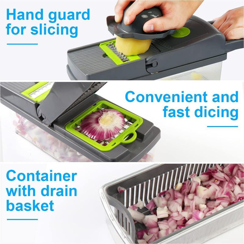 15 In 1 Food Vegetable Slicer Salad Fruit Peeler Cutter Dicer Chopper Kitchen - Trendy Treasures