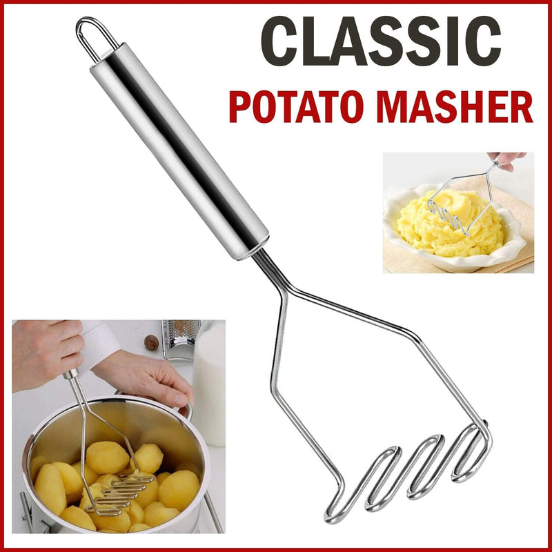 Stainless Steel Wire Masher Potato Masher With Long Handle Food Masher Utensil - Trendy Treasures