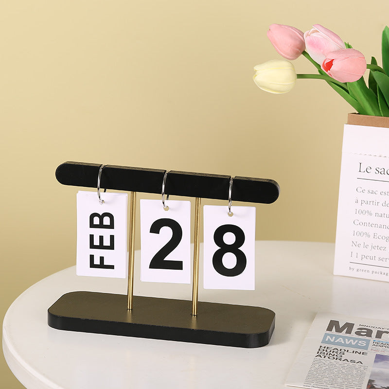 Modern Minimalist Wooden Calendar Flip Hanging Perpetual Calendar Bedroom Desk Ornaments - Trendy Treasures