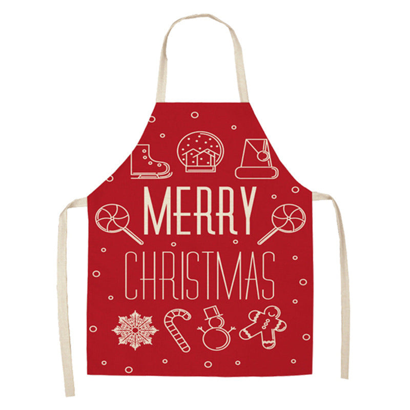 Christmas Holiday Decoration Linen Apron - Trendy Treasures