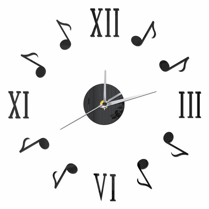 Roman Note Mute Retro Decorative Wall Clock Acrylic Mirror Effect Wall Sticker - Trendy Treasures