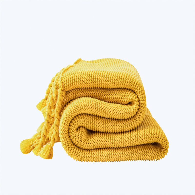 Solid Color Nordic Sofa Office Leisure Blanket Knitted Tassel - Trendy Treasures