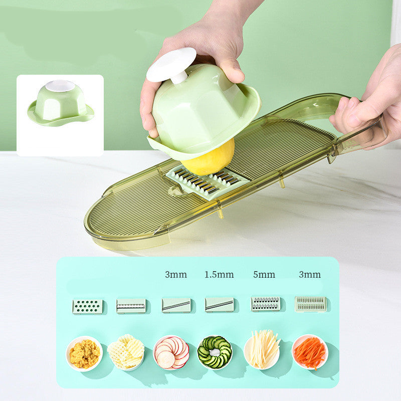 Multifunction Transparent Vegetable Cutter Steel Blade Potato Slicer Fruit Shred Dicing Blades Carrot Cheese Grater Chopper Kitchen Gadgets - Trendy Treasures