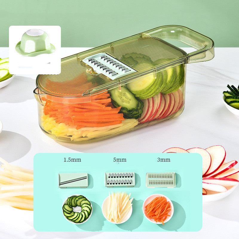 Multifunction Transparent Vegetable Cutter Steel Blade Potato Slicer Fruit Shred Dicing Blades Carrot Cheese Grater Chopper Kitchen Gadgets - Trendy Treasures