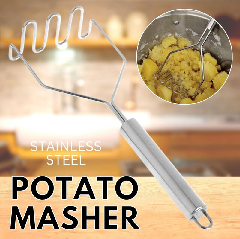 Stainless Steel Wire Masher Potato Masher With Long Handle Food Masher Utensil - Trendy Treasures