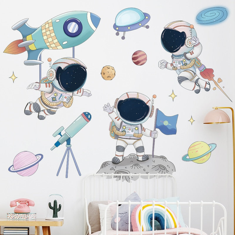 Space Travel Wall Stickers for Kids Wall Decals Art Home Decor - Trendy Treasures