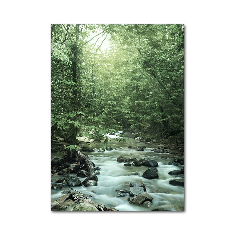 Green Forest Canvas Poster Nature Landscape Picture Art - Trendy Treasures