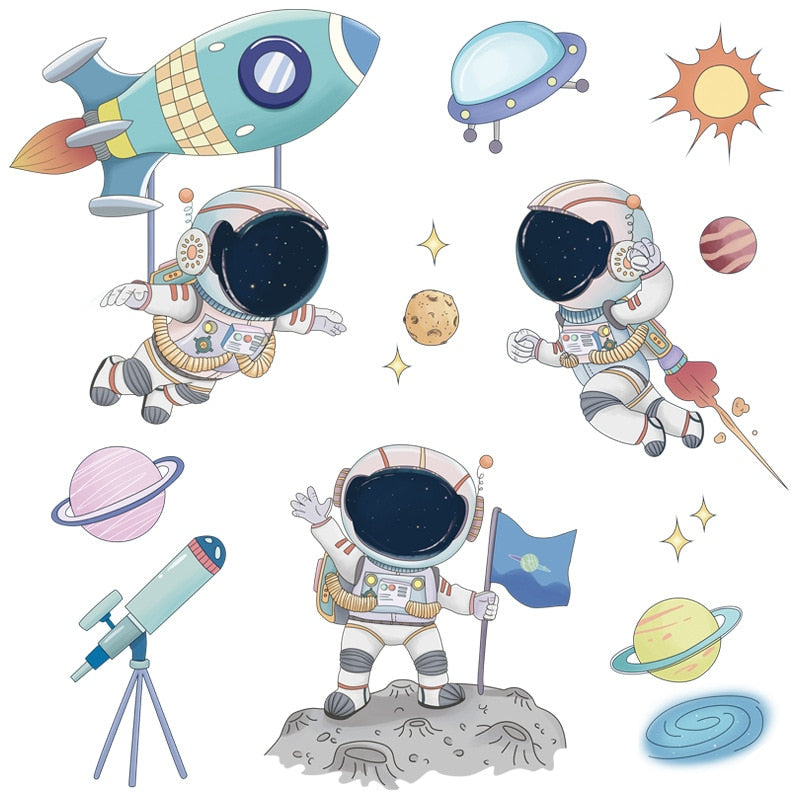 Space Travel Wall Stickers for Kids Wall Decals Art Home Decor - Trendy Treasures