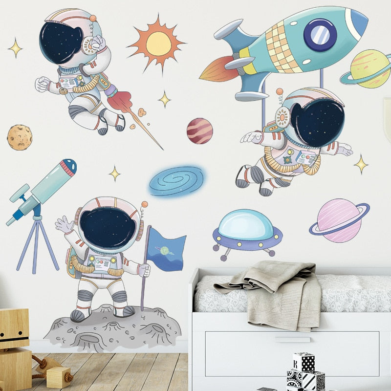 Space Travel Wall Stickers for Kids Wall Decals Art Home Decor - Trendy Treasures