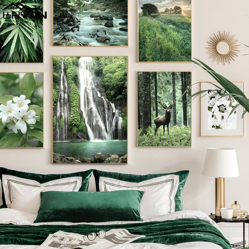 Green Forest Canvas Poster Nature Landscape Picture Art - Trendy Treasures