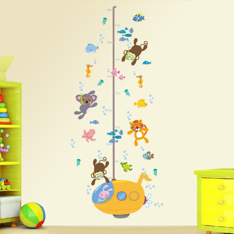 Tree Lion Wall Stickers Height Measure for Kid Rooms - Trendy Treasures