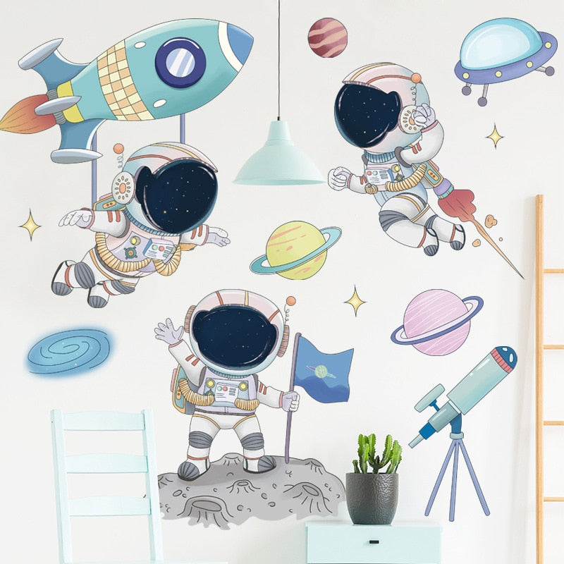 Space Travel Wall Stickers for Kids Wall Decals Art Home Decor - Trendy Treasures