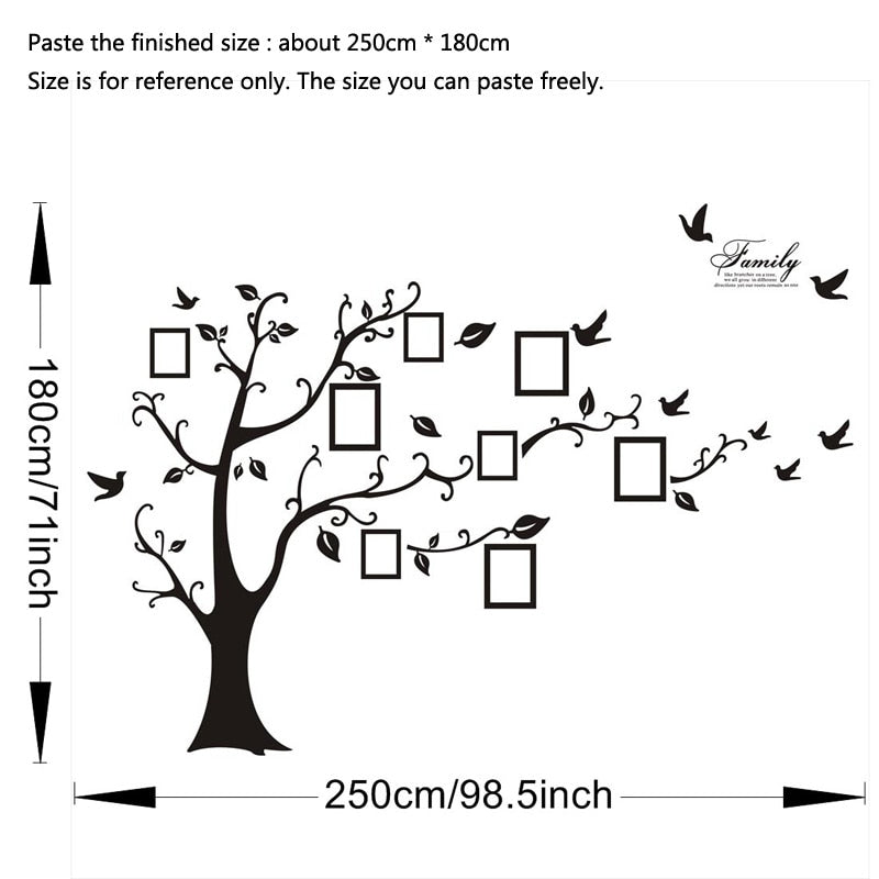 Large Adhesive Family Tree Wall Stickers Mural Art Home Decor - Trendy Treasures