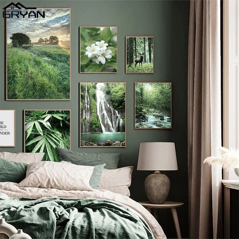 Green Forest Canvas Poster Nature Landscape Picture Art - Trendy Treasures