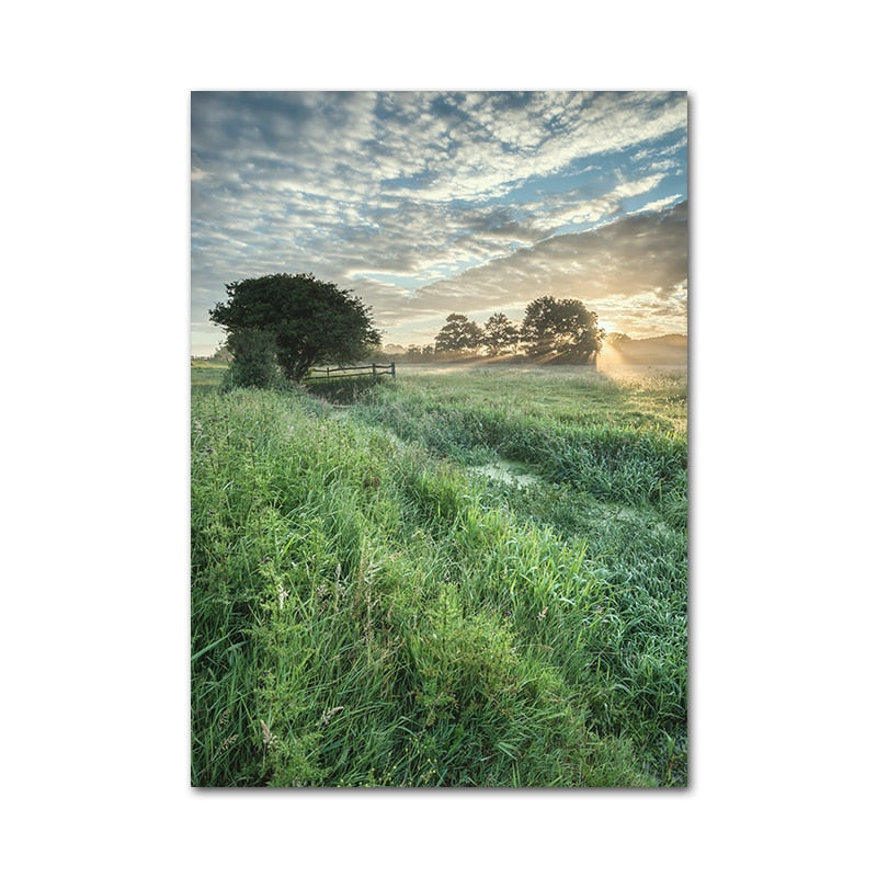 Green Forest Canvas Poster Nature Landscape Picture Art - Trendy Treasures